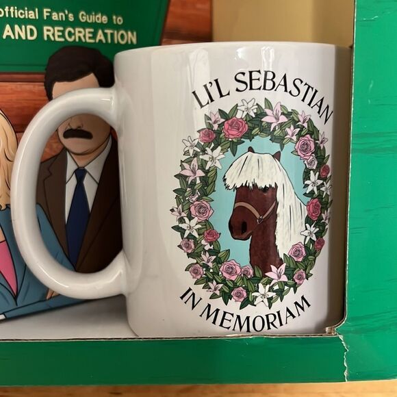 “Welcome to Pawnee” Parks and Rec. Book and Lil’ Sebastian Mug TV Show Set - Picture 2 of 6